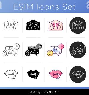 Tattoo and piercing instruments icons set Stock Vector