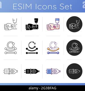 Tattoo and piercing masters icons set Stock Vector
