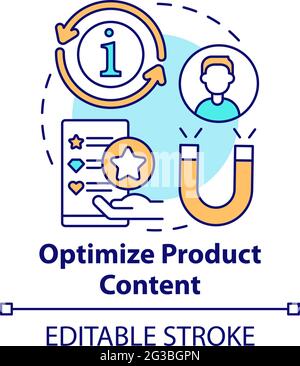 Optimize product content concept icon Stock Vector