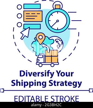 Diversify shipping strategy concept icon Stock Vector