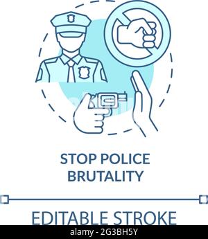 Stop police brutality concept icon Stock Vector