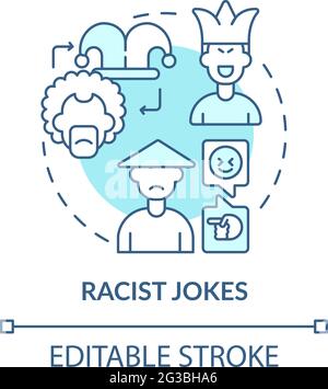 Racist jokes concept icon Stock Vector