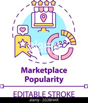 Marketplace popularity concept icon Stock Vector