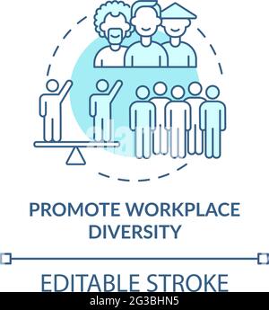 Promote workplace diversity concept icon Stock Vector