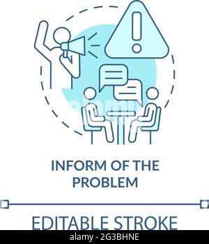Informing about problem concept icon Stock Vector
