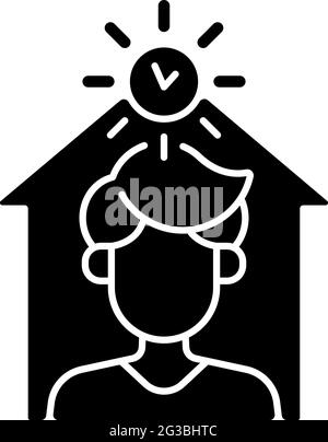 Avoid being out during day black glyph icon Stock Vector
