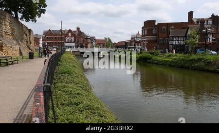 The River Medway in Tonbridge, Kent. Stock Photo