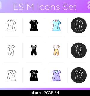 Comfy trendy outfit icons set Stock Vector