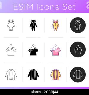 Loungewear icons set Stock Vector