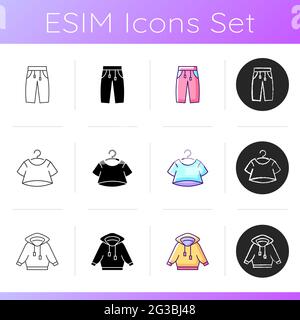 Comfry loungewear icons set Stock Vector