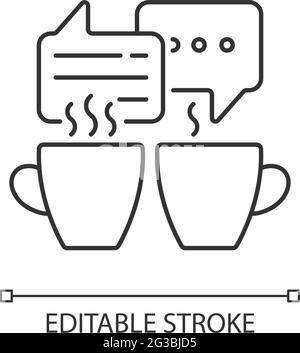 Socializing linear icon Stock Vector