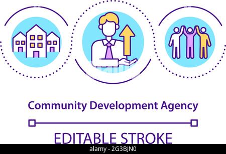 Community development agency concept icon Stock Vector