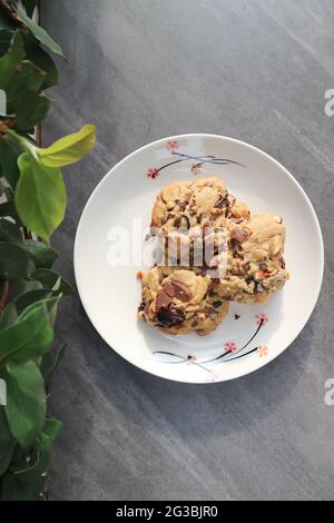 cookie, cooky or almond cookie or chocolate cookie for serve Stock Photo