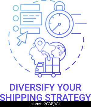 Diversify shipping strategy concept icon Stock Vector