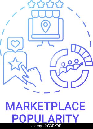 Marketplace popularity concept icon Stock Vector