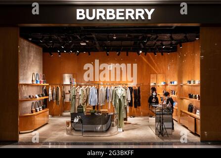 Hong Kong, China. 15th June, 2021. British luxury fashion brand Burberry store in Hong Kong. (Photo by Budrul Chukrut/SOPA Images/Sipa USA) Credit: Sipa USA/Alamy Live News Stock Photo
