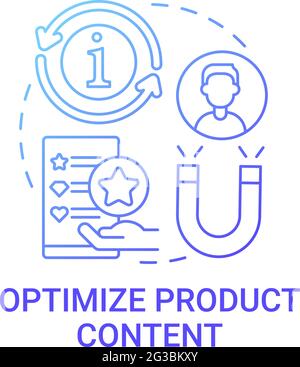 Optimize product content concept icon Stock Vector