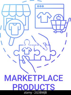 Marketplace products concept icon Stock Vector
