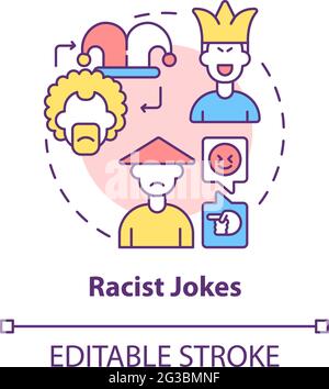 Racist jokes concept icon Stock Vector