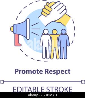 Promote respect concept icon Stock Vector