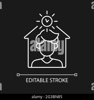 Avoid being out during day white linear icon for dark theme Stock Vector