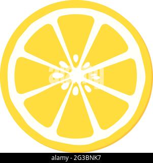 simple yellow and white slice of lemon vector illustration Stock Vector