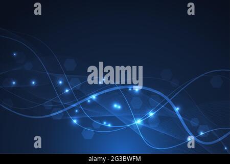 Hexagonal abstract background. Big Data Visualization. Global network connection. Medical, technology, science background. Vector illustration. Stock Vector