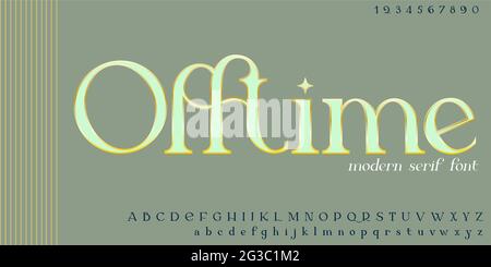 Modern sans serif elegance font. Classic minimal high contrast wedding font. Uppercase only. Vector illustration. Stock Vector