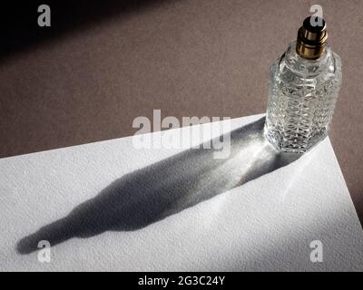 Elegant design glass jar of perfume isolated on white background Stock ...