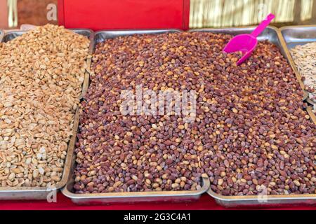Big Bunch of Roasted Salted Peanuts Snacks in Bulk Stock Photo