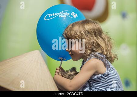 Liberec, Czech Republic. 15th June, 2021. Festival Materinka of Professional Puppet Theatres with performances for pre-school children organized by Naive Theatre Liberec in Liberec, Czech Republic, June 15, 2021. Credit: Radek Petrasek/CTK Photo/Alamy Live News Stock Photo