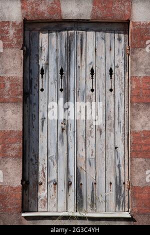 Close-up of an old wooden shutter Stock Photo