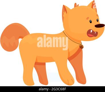 Angry domestic dog. The dog shows a grin. Stock Vector