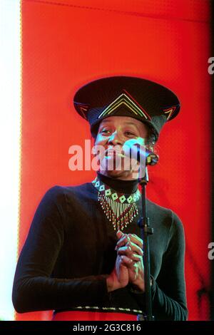 Cheryl Carolus, South African High Commissioner in the UK, in neo - traditional / ethnic clothing at the Celebrate South Africa concert, London, UK Stock Photo