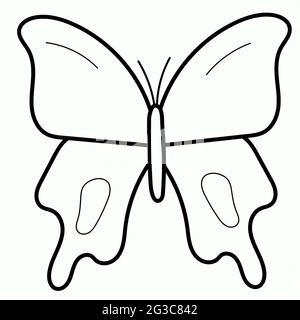 Butterfly continuous line drawing elements set isolated on white background. Vector illustration. Stock Vector