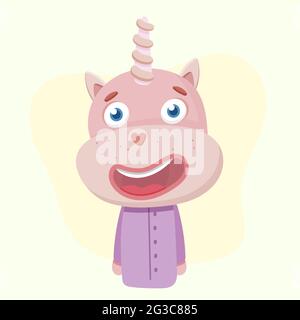 Cute unicorn in pajamas. Illustration for the nursery. Stock Vector