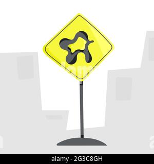 Road sign Unusual sign for pedestrians. Vector illustration. Stock Vector