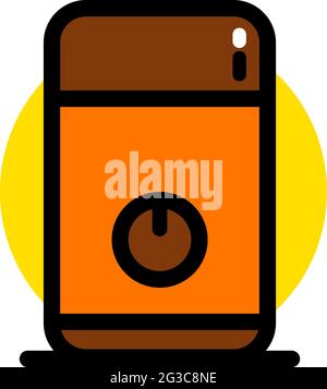 Electric coffee grinder. Vector color flat icon. Isolated on white. Stock Vector
