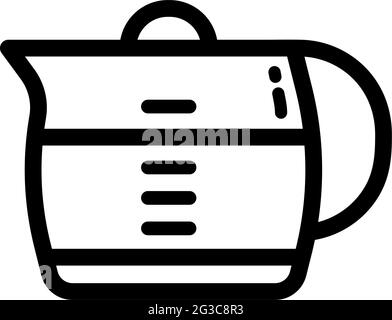 Coffee Pot Outline Icon Isolated On White Background Stock Vector