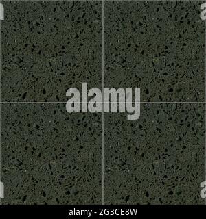 Square seamless black quartz ceramic mosaic tile texture stone background Stock Photo