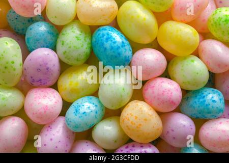 Colorful Easter Egg Jelly Beans Background Texture. Stock Photo