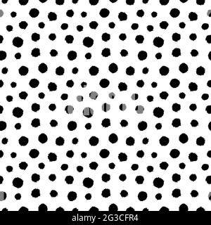 Spotted seamless pattern. White and black hand-drawn background. Vector texture. Stock Vector
