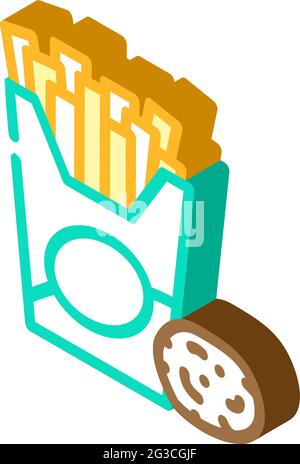 fried potato gluten free isometric icon vector illustration Stock Vector