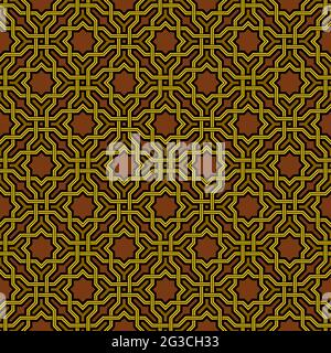 Arabesque pattern in Arabian style, Seamless vector background, Dark Wallpaper Stock Vector