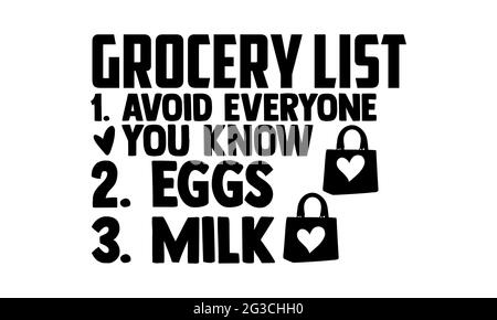 Grocery list illustration Black and White Stock Photos & Images - Alamy