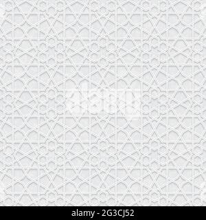 Seamless geometric pattern with light grey background, Vector Illustration Stock Vector