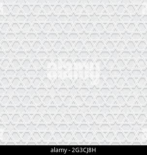 Arabesque Star Pattern with Grunge Light Grey Background, Vector Illustration Stock Vector