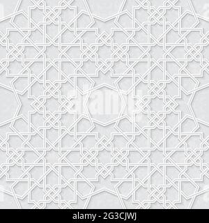 Seamless geometric pattern with light grey background, Vector Illustration Stock Vector