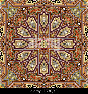Traditional Islamic Design, Seamless pattern, vector illustration Islamic Mosaic Design, seamless wallpaper Stock Vector