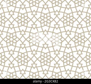 Seamless Pattern,  Arabic wallpaper, Geometric design, Vector illustration Stock Vector